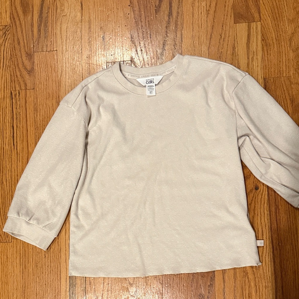 Athleta Kids Cream Long Sleeve Tee